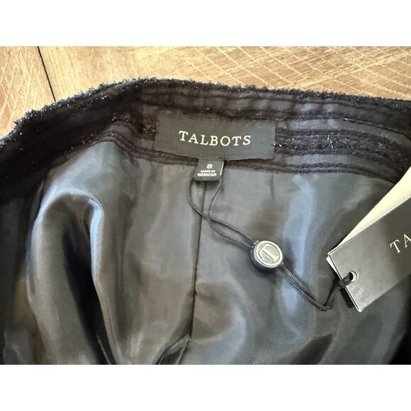 NWT Talbots Black Pleated Full Knee Length Shimmer Skirt Women’s Size 8 NEW $139 - Picture 3 of 11
